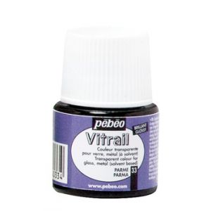 Farba witrażowa do szkła Pebeo Vitrail 45ml, Fioletowa/33 Parma transparentna
